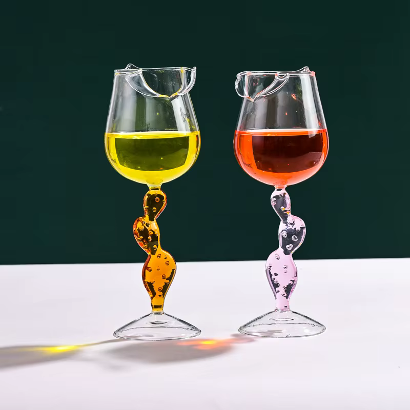Verre à vin Rose créatif