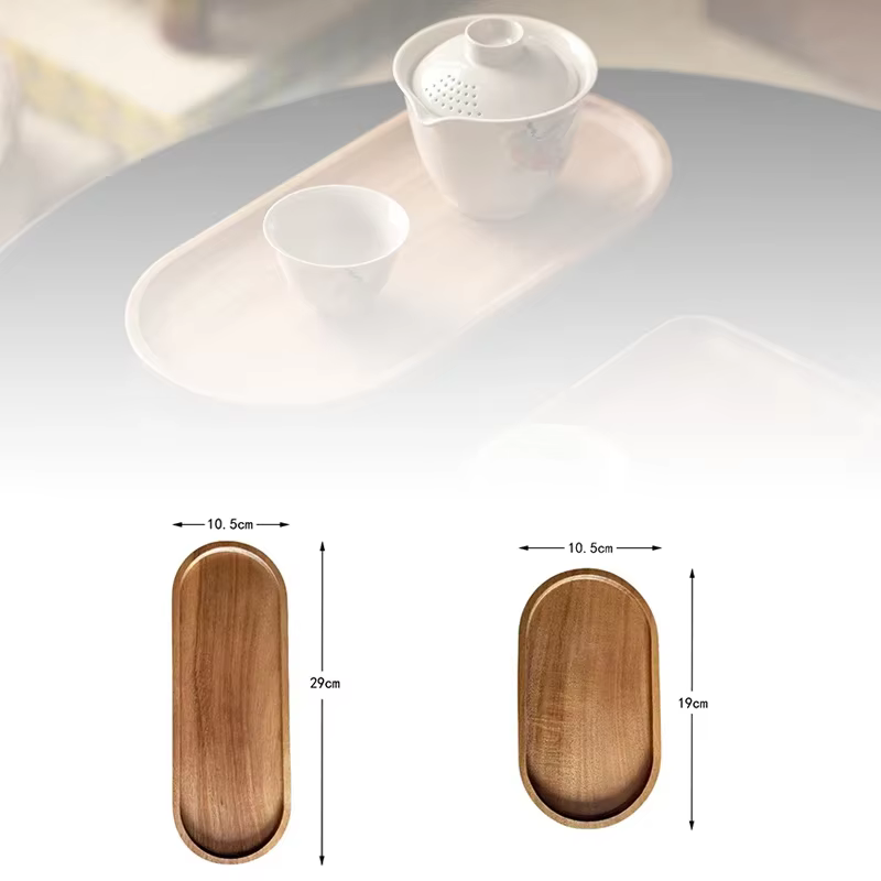 Vaisselle assiette à Dessert ronde en bois massif plateau