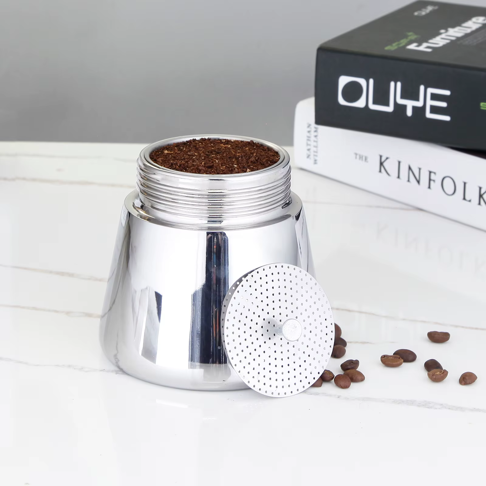 Filtre d'entonnoir à café en acier inoxydable Easyworkz avec réducteur