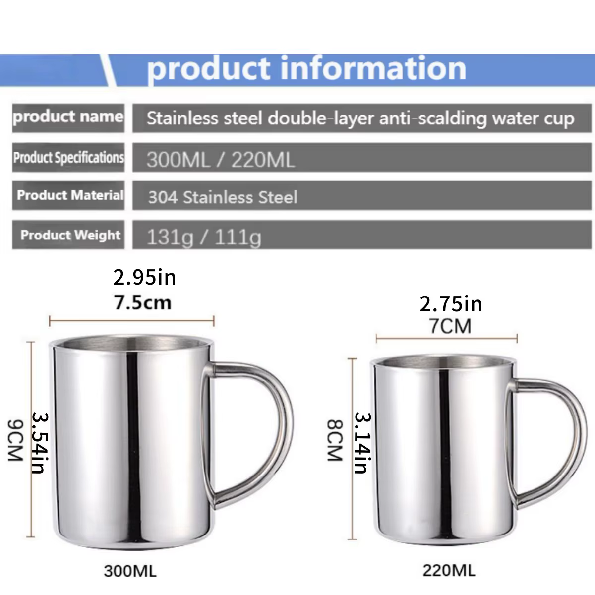 Tasse en acier inoxydable avec PHOTO personnalisée