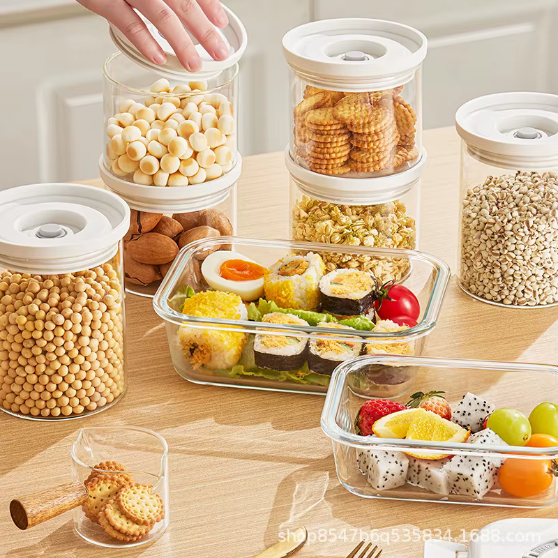 Boîte scellée en verre sous vide pour le stockage des aliments au réfrigérateur