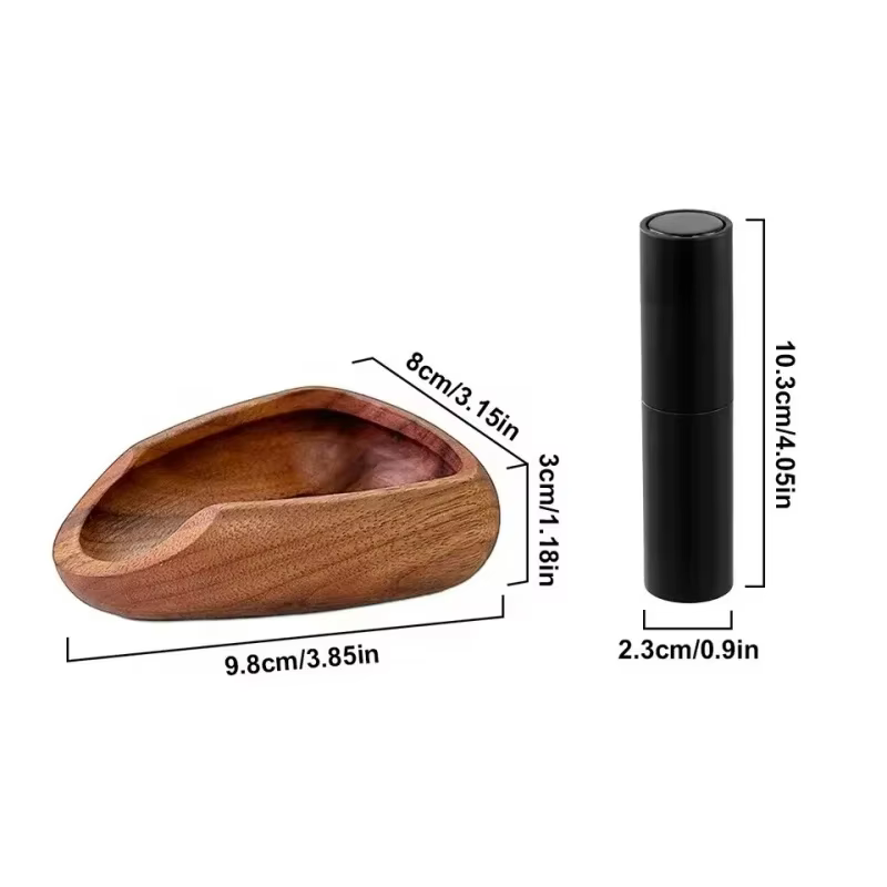 Tasse doseuse de grains de café en bois avec ensemble de flacons pulvérisateurs