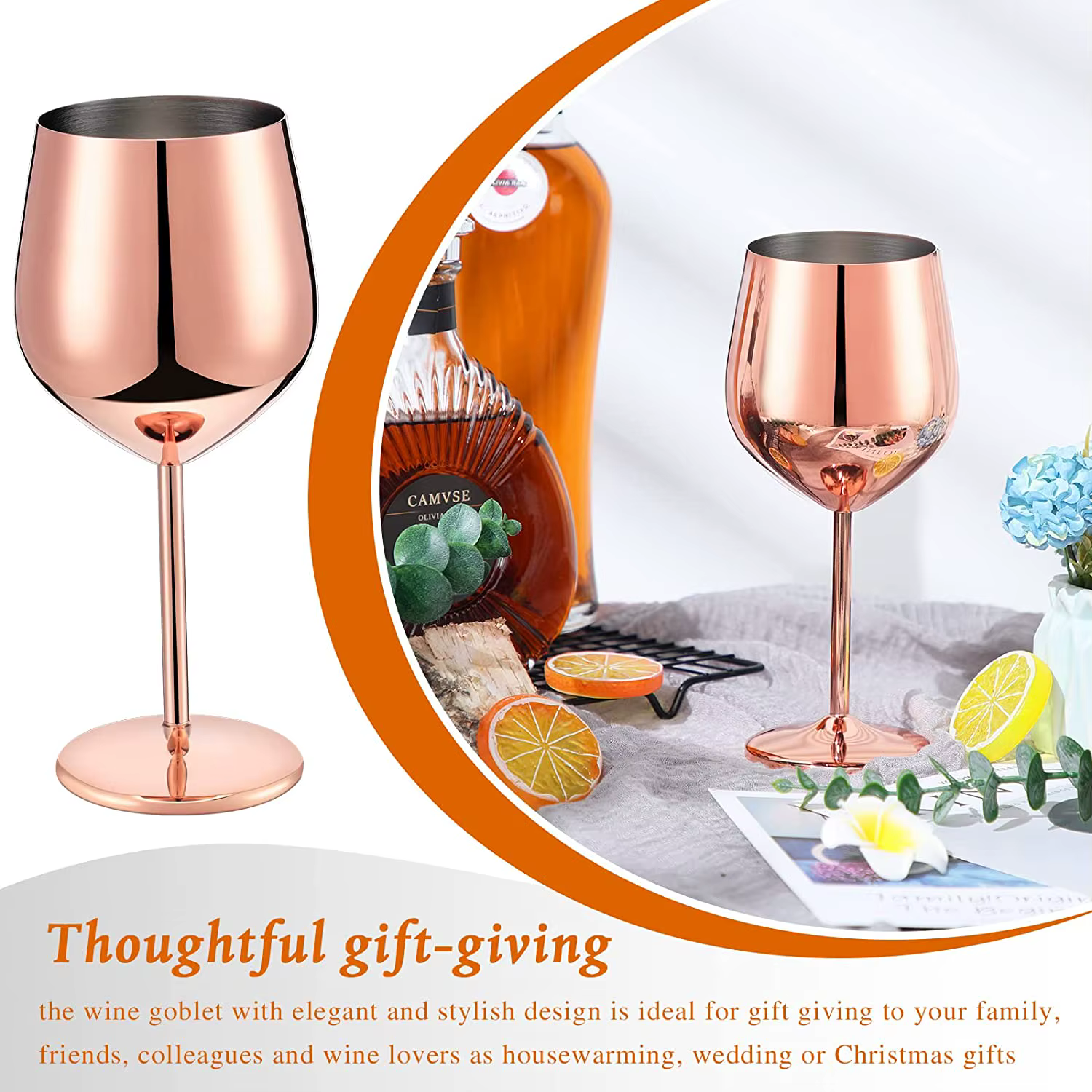 Lot de 6 verres à vin incassables à 4/2 tiges