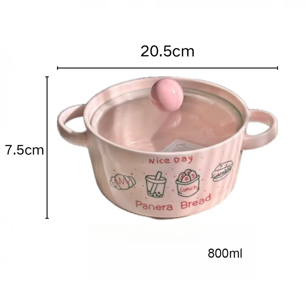 Bol Ramen Boba Kawaii avec cuillère et baguettes