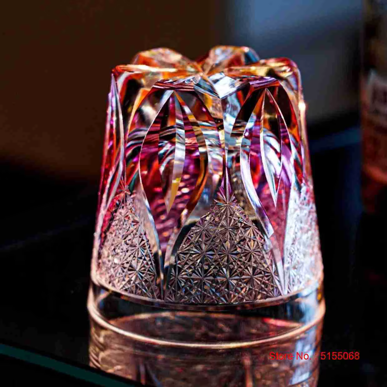Verre à vin en cristal rose haut de gamme Edo Kiriko