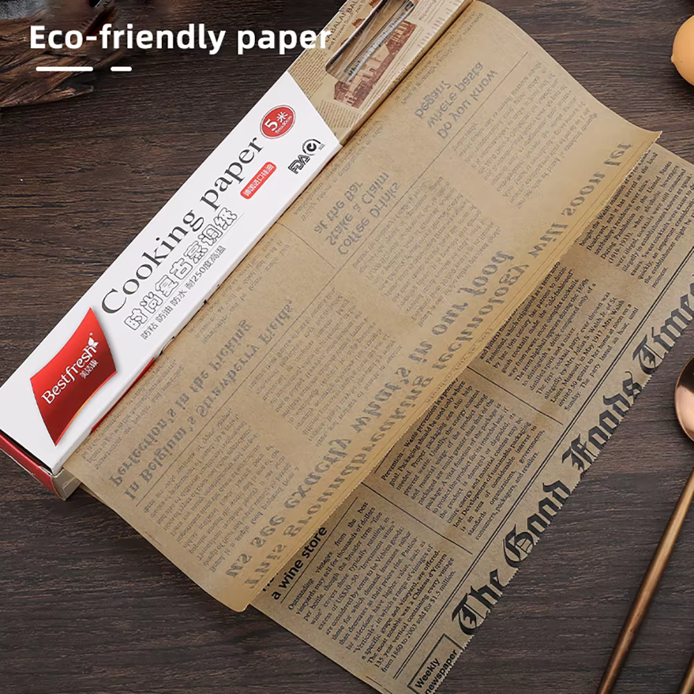 Papier de graisse de qualité alimentaire pour journal anglais rétro