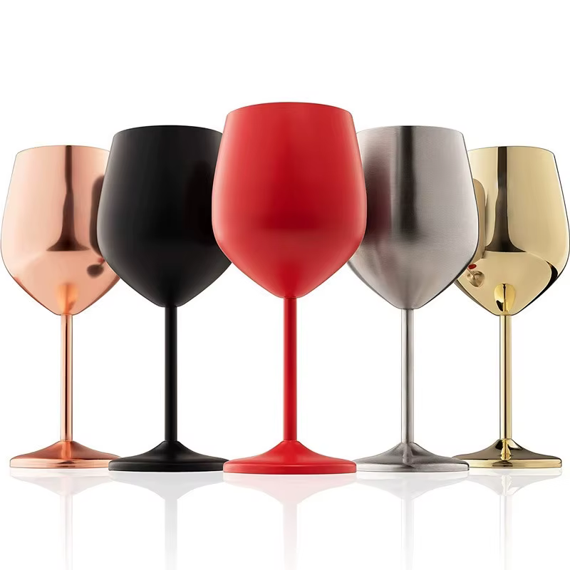 Verre à vin rouge et cocktail en acier inoxydable de 500 ml