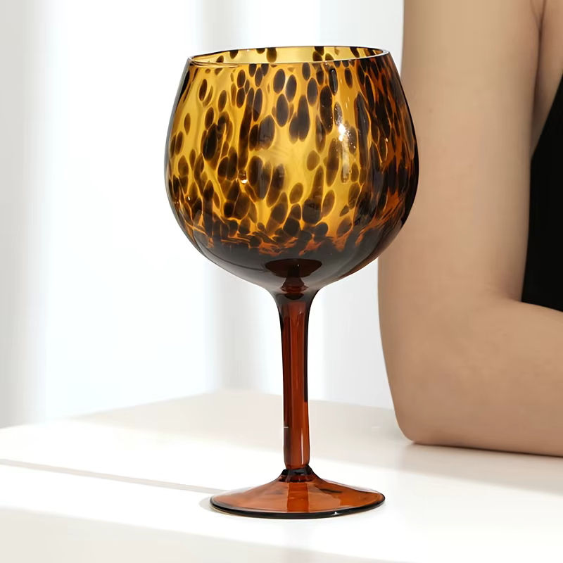 Verres à vin léopard Vintage