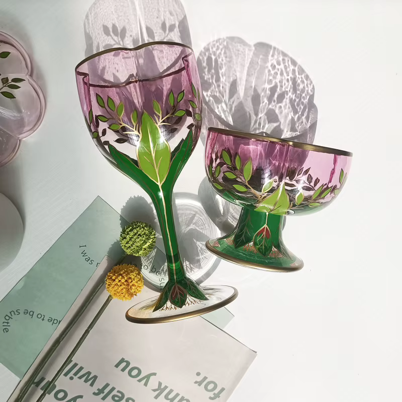 Verres à vin en cristal de style vintage