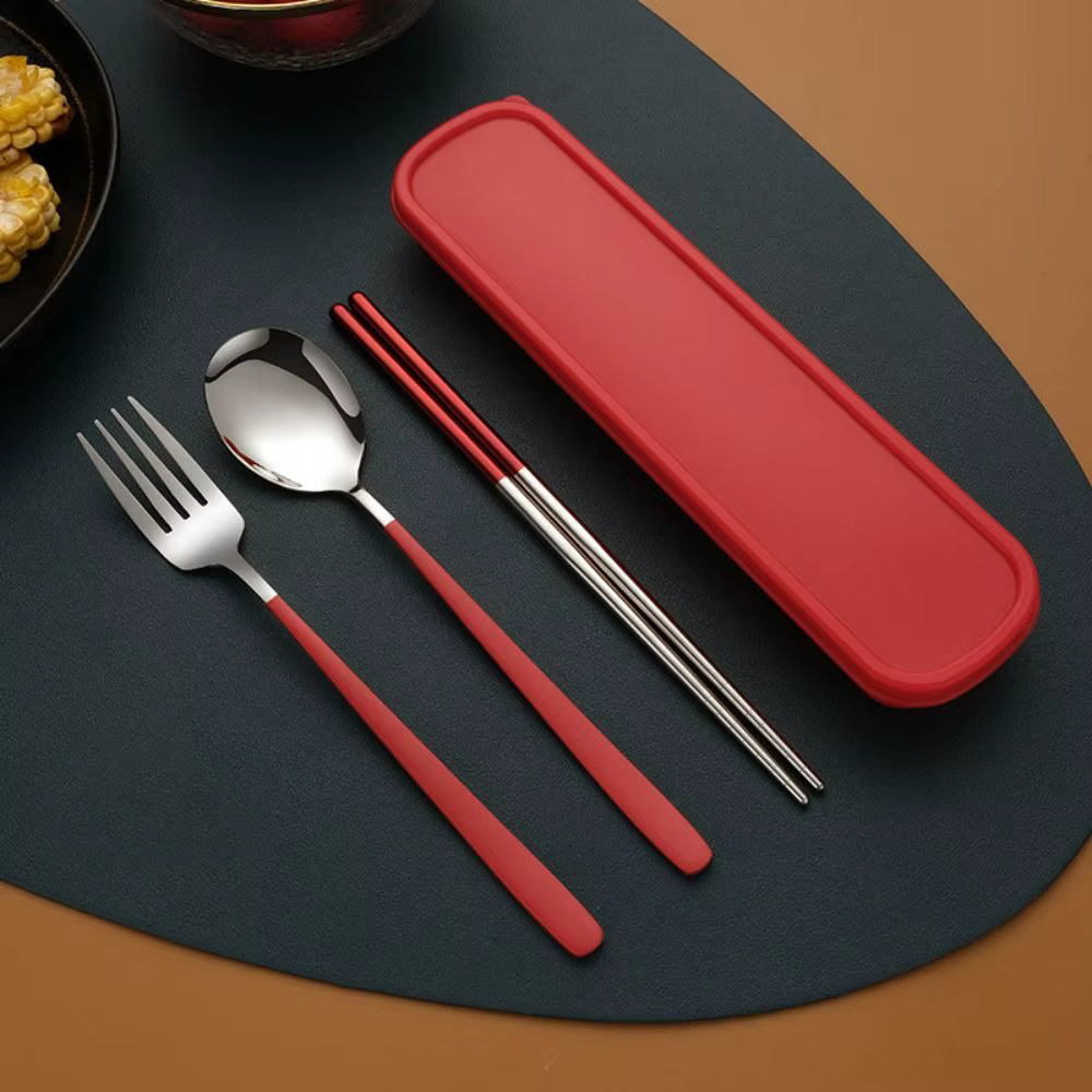 Ensemble de vaisselle 3 en 1 en acier inoxydable