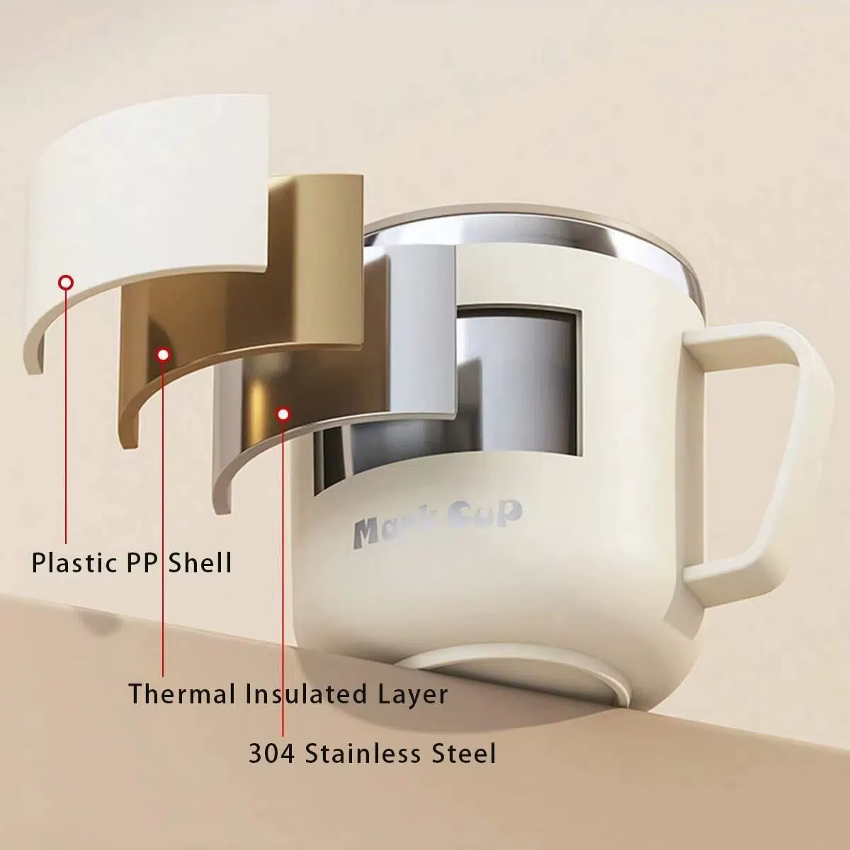 Tasse à café isolée de 400ML avec couvercle