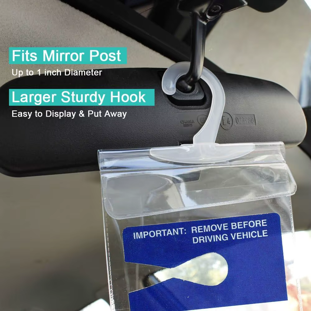 Porte-plaque de stationnement Hilo Handicap, housse de protection ultra transparente pour personnes handicapées avec grand cintre par Tbuymax (lot de 2)