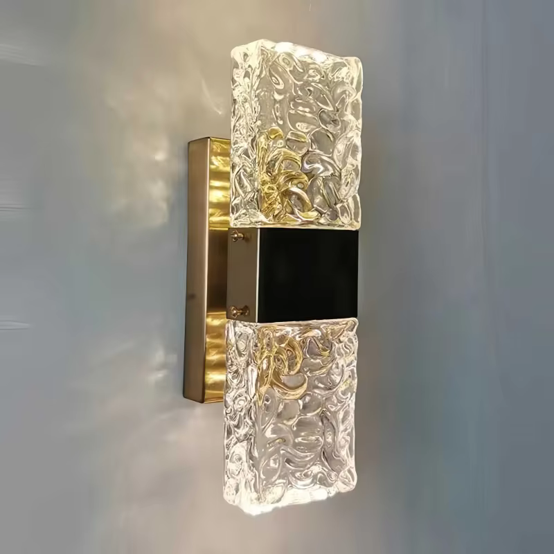 Lampe murale en cristal de luxe postmoderne, lumière en verre, mur de fond de salon, lampe d'escalier d'allée, lampe de chevet simple de chambre à coucher