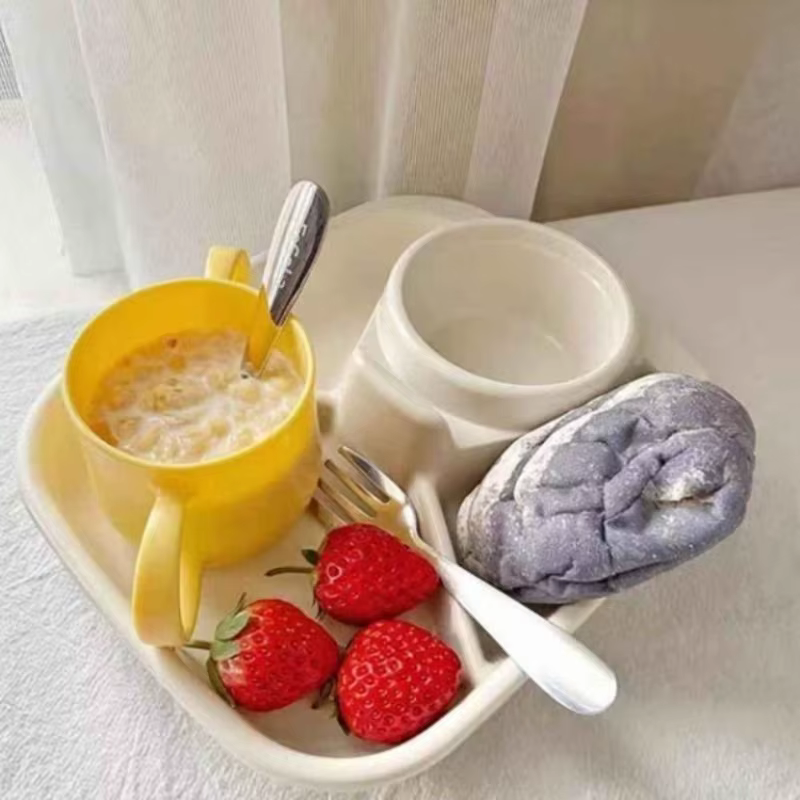 Assiette divisée pour petit déjeuner de 21cm