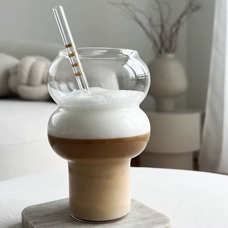 Verre à Café Latte avec Boule à Bulles