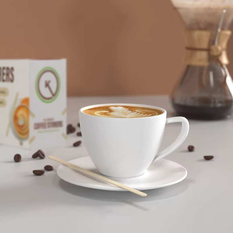 100 pièces café remuer bâtons jetables en bois naturel agitateurs