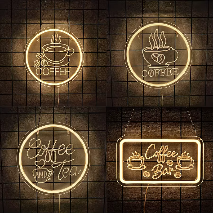 Enseignes au néon de la série café pour la décoration murale