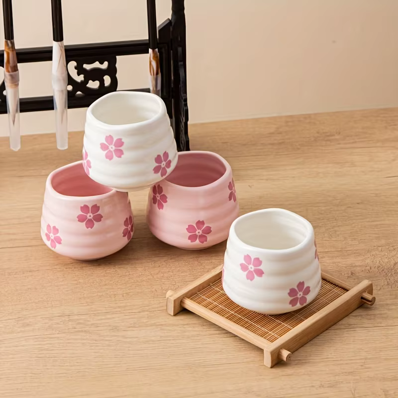 Tasse à thé en fleur de cerisier mignonne 160ml/5.4oz