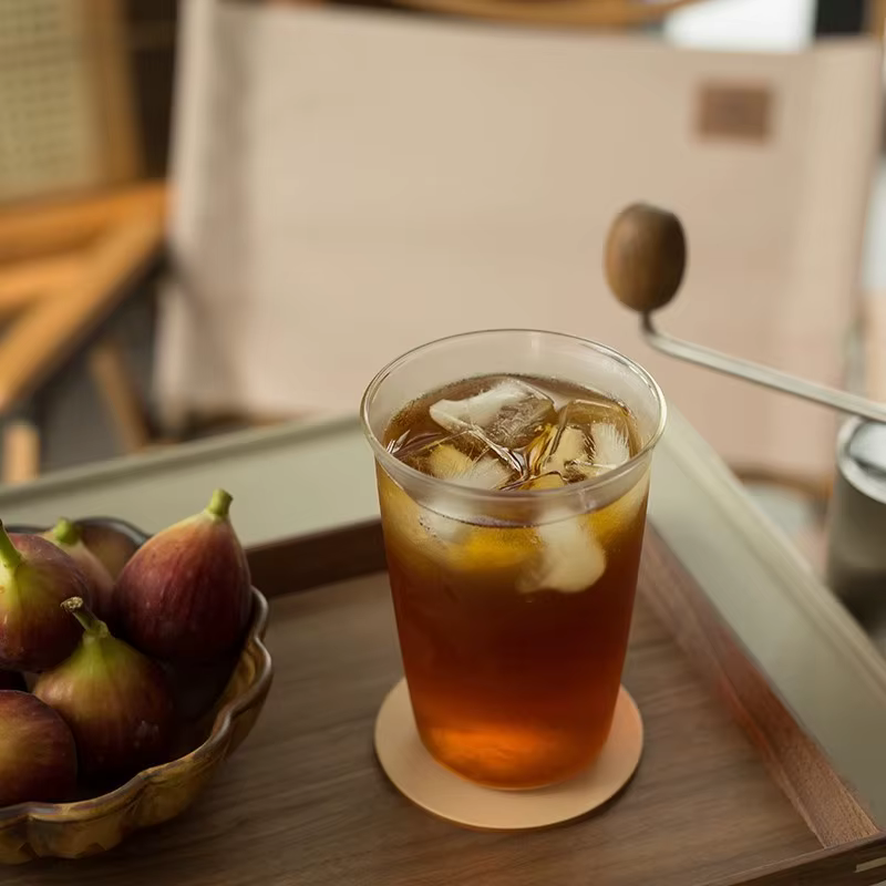 Verre café bouclé Latte tasse Transparent lait jus