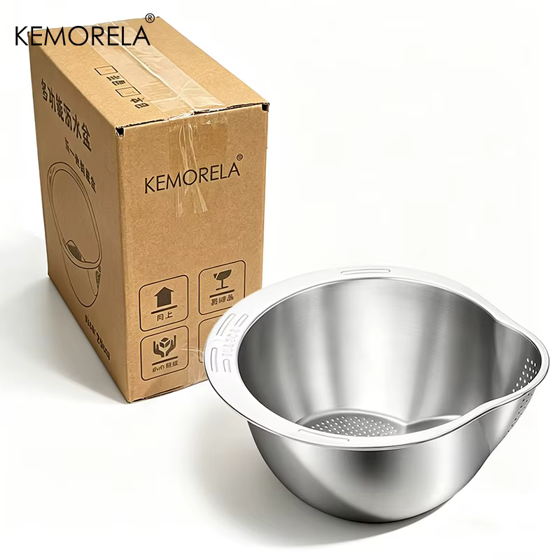 Bol de lavage de riz en acier inoxydable 304