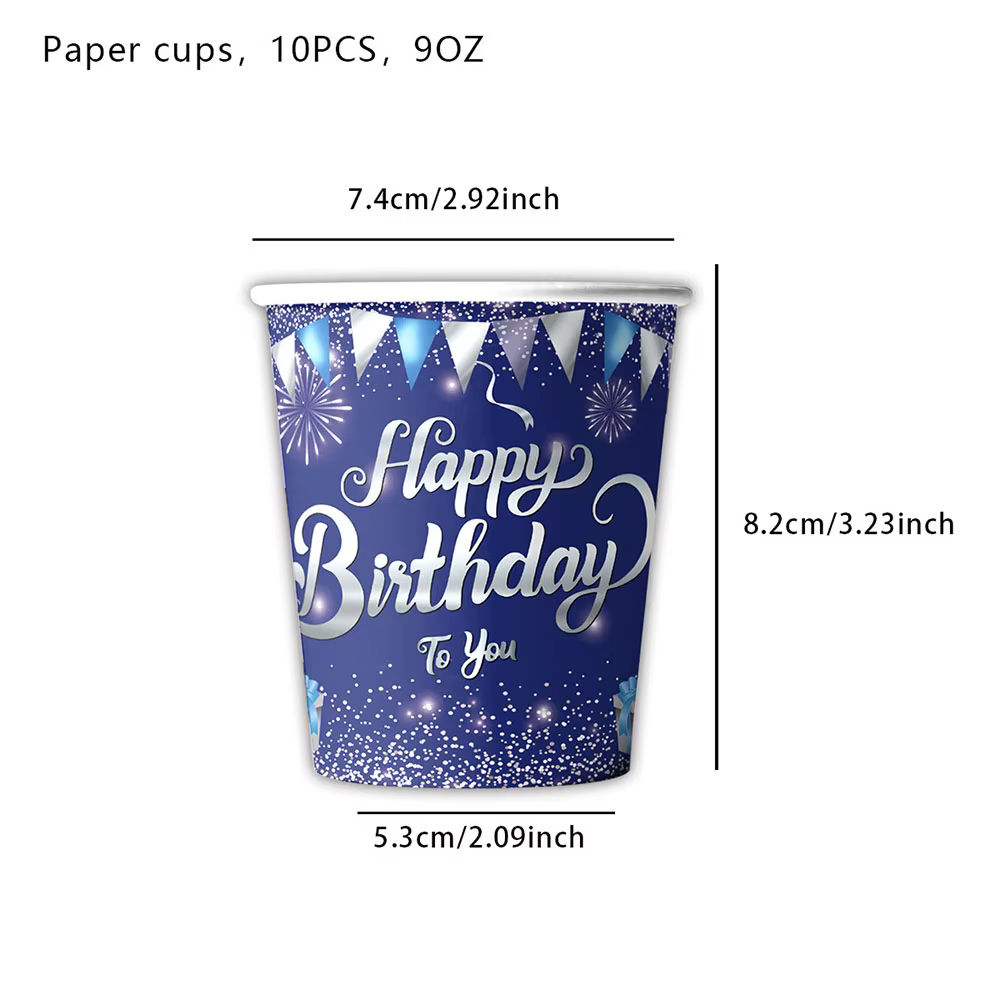 Vaisselle de fête d'anniversaire bleue