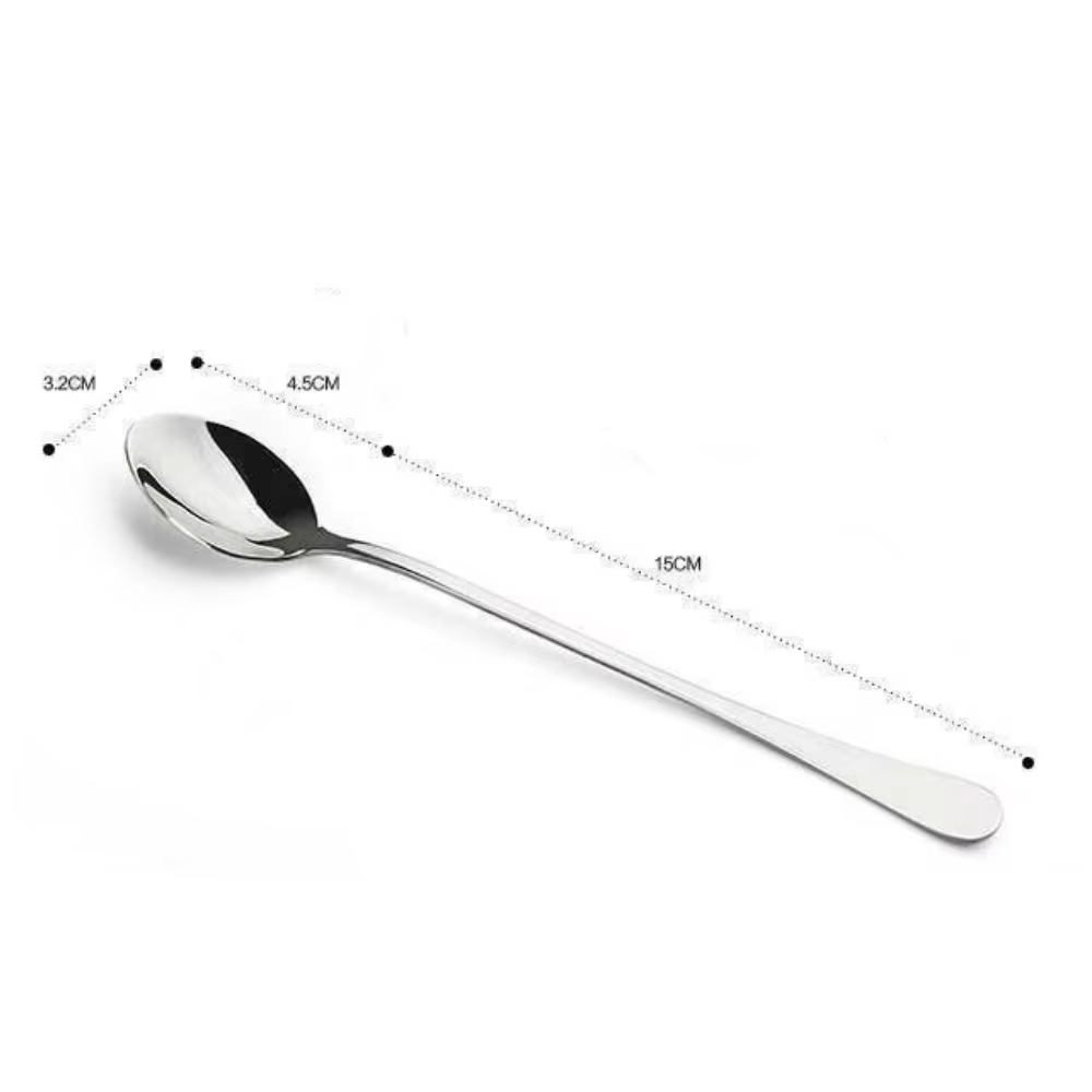 6 cuillères à long manche de 20 cm