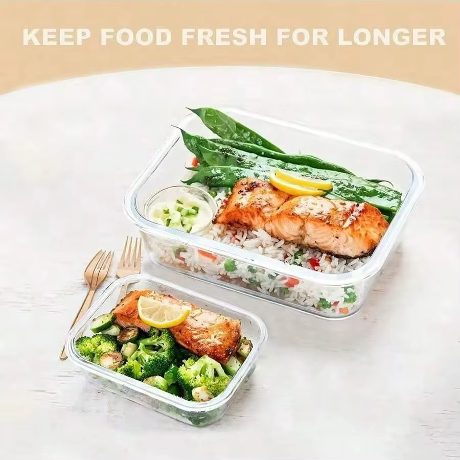Récipient de stockage alimentaire en verre avec couvercle