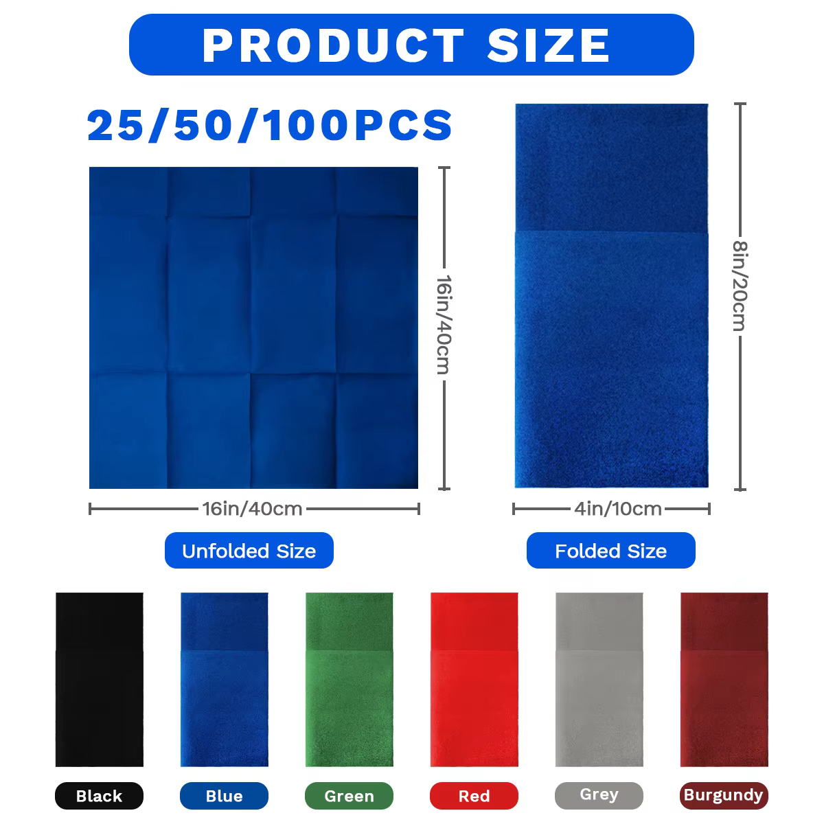 JINYUDOME 25/50 pièces Serviettes de table jetables colorées avec pochette intégrée pour couverts