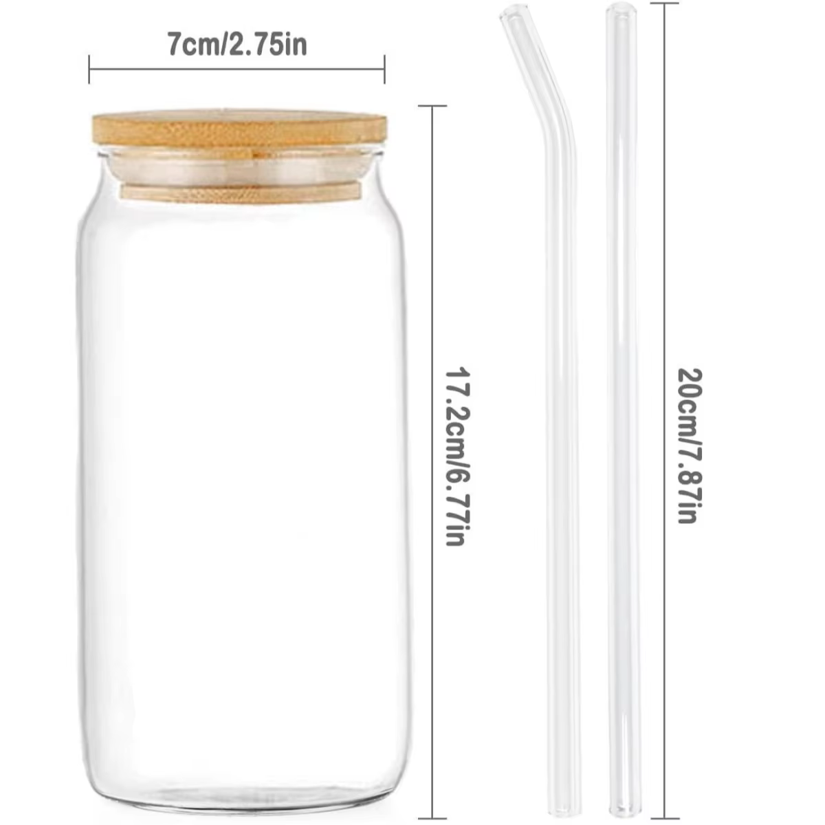 La tasse à boire en verre de 16 oz est livrée avec un couvercle en bambou et une paille