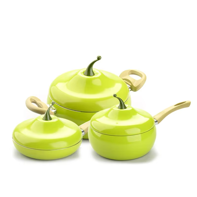 Poêle en aluminium antiadhésive en forme de fruit de haute qualité