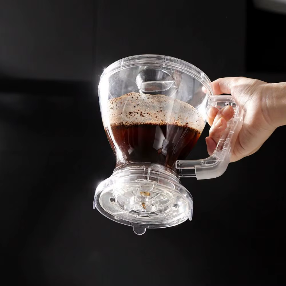 Carafe à expresso 600 ml, filtre à café pour infusion, pot à café transparent en PC avec tasse, infuseur à thé, Americano