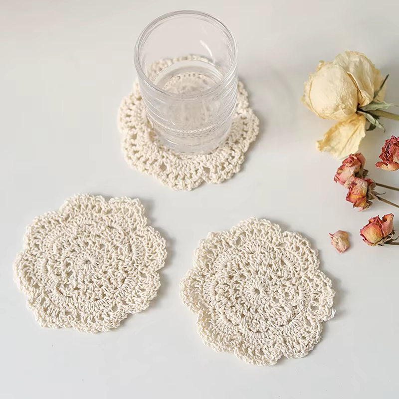 Sous-verres bohème en Crochet à fleurs