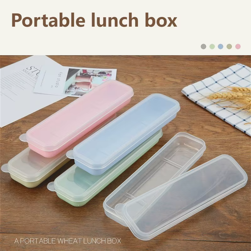 Boîte à couverts portable avec couvercle transparent