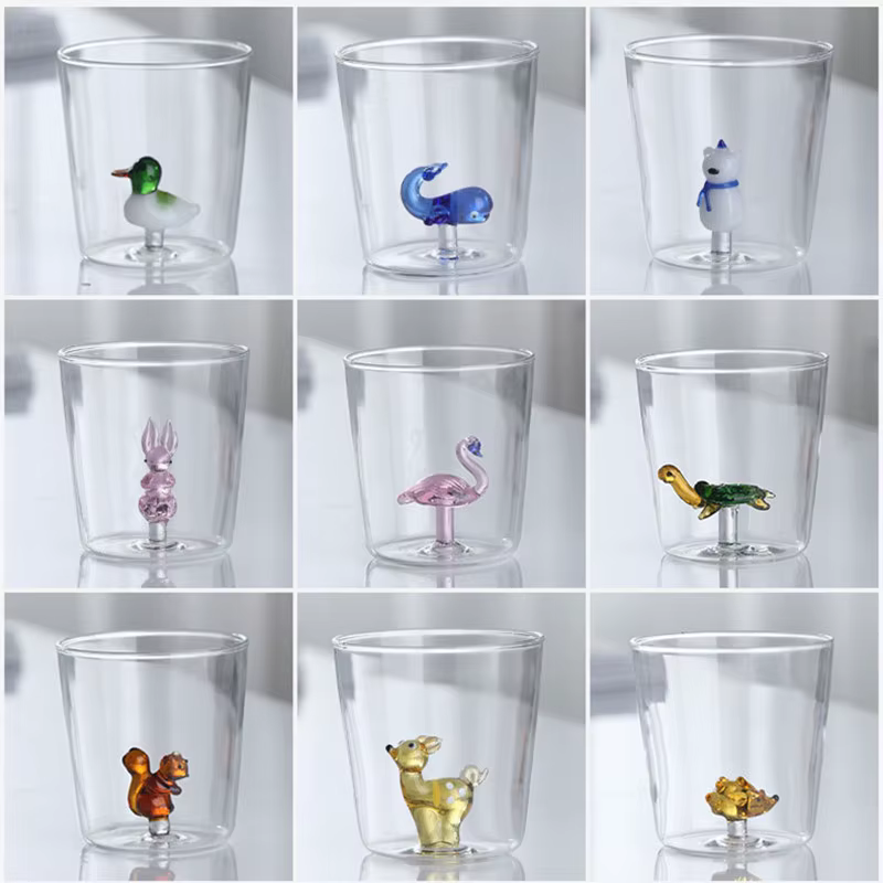 Tasse en Verre 3D en Forme d'Animal de Dessin Animé