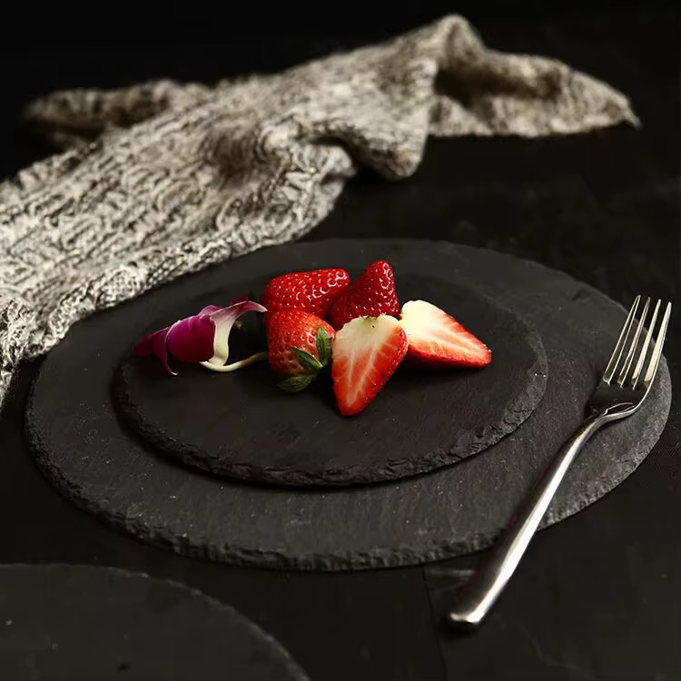 Assiettes à steak de l'Ouest en pierre noire