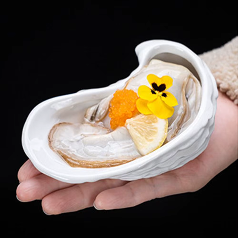 Assiette à huîtres en céramique