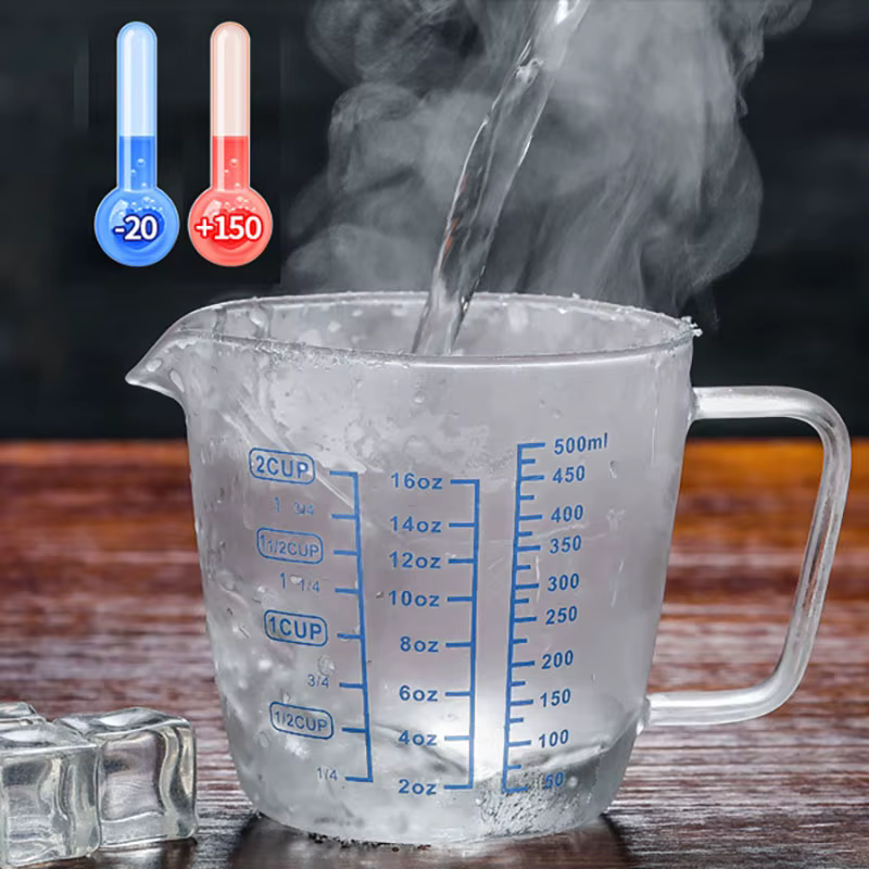 Tasse à mesurer en verre YWDL 250/500ml avec couvercle