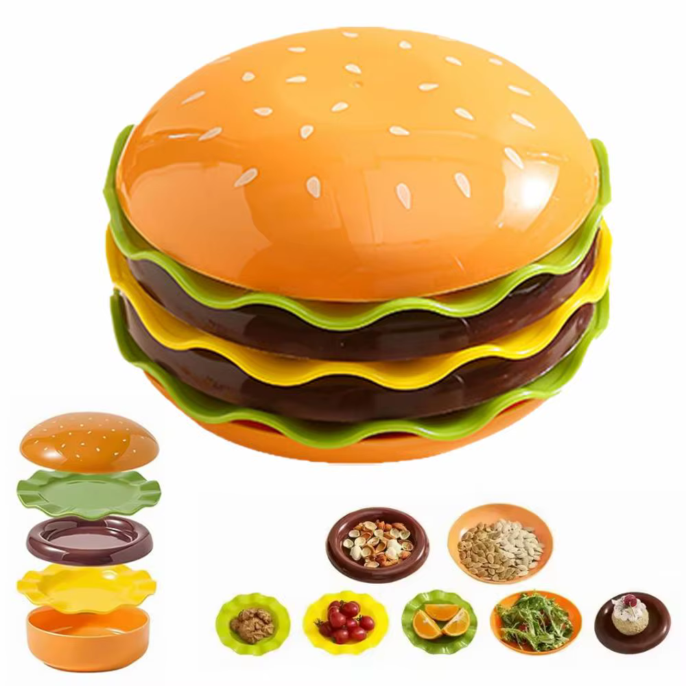 Ensemble d'assiettes à Hamburger empilables