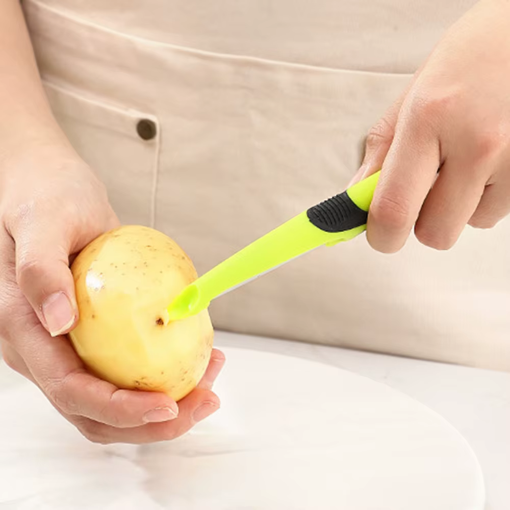 Couteau à éplucher de pommes de terre multifonctionnel en acier inoxydable