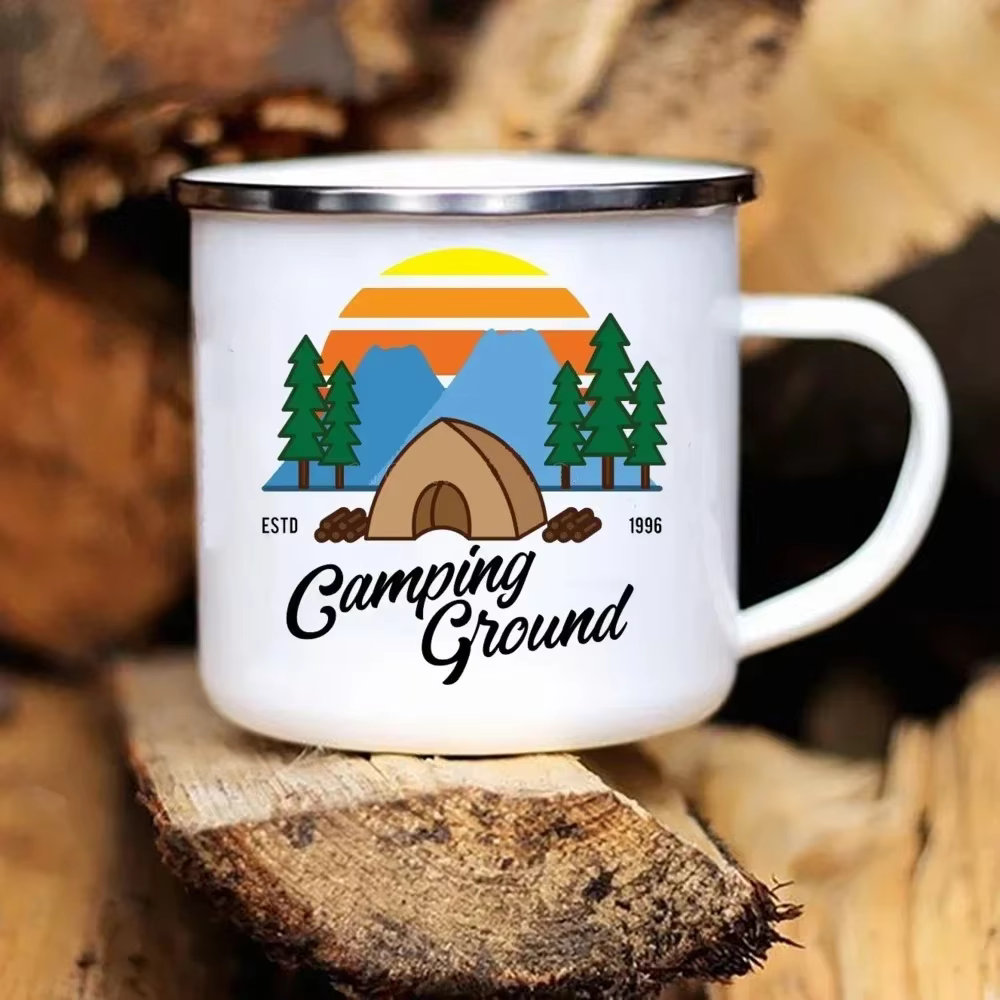 Tasse à Café Créative en Émail pour Voyage en Plein Air