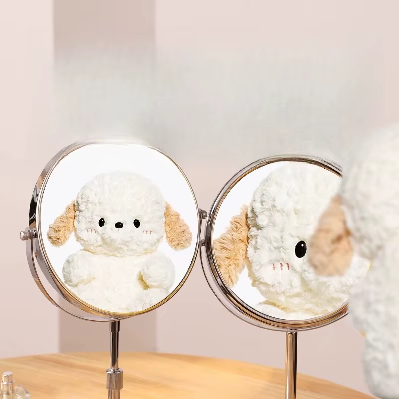 Miroirs muraux de vanité en verre pour salon, miroir sur pied esthétique rond de maquillage, accessoires de décoration pour la maison