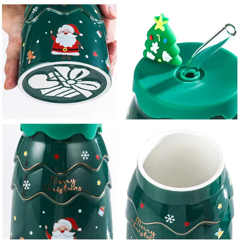 Tasses de Noël créatives en forme d'arbre de Noël