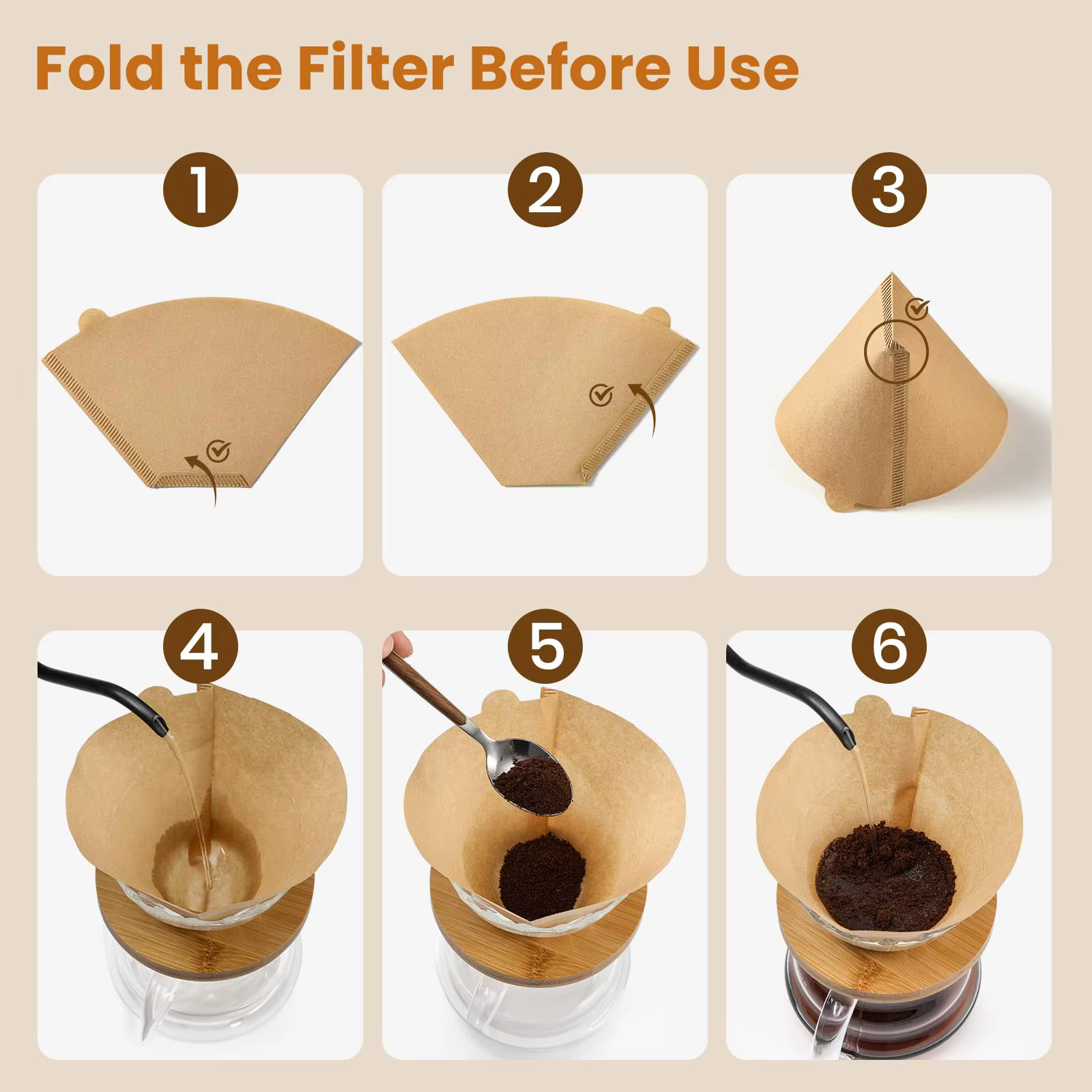 100 filtres à café cônes 2-12 tasses