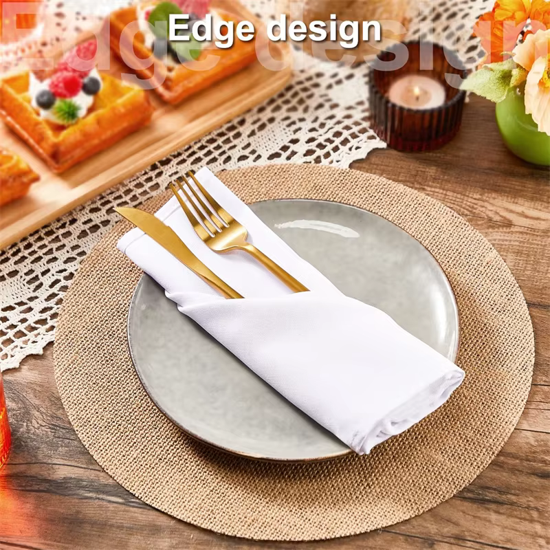 6/50 pièces de sets de table ronds en jute