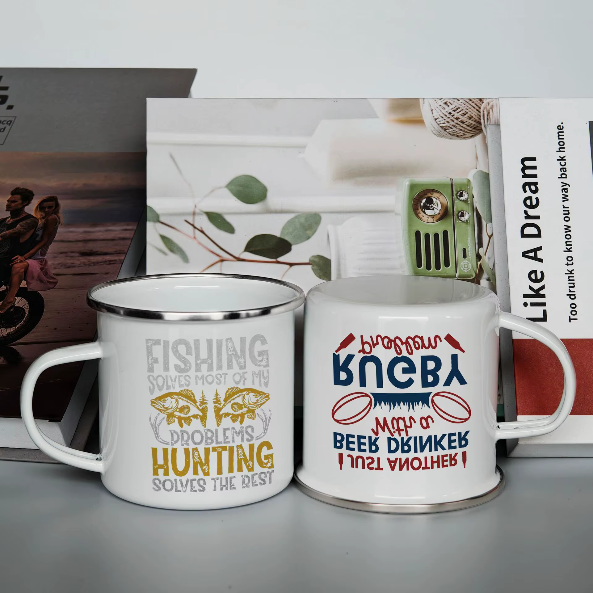 Mug en émail personnalisé avec LOGO