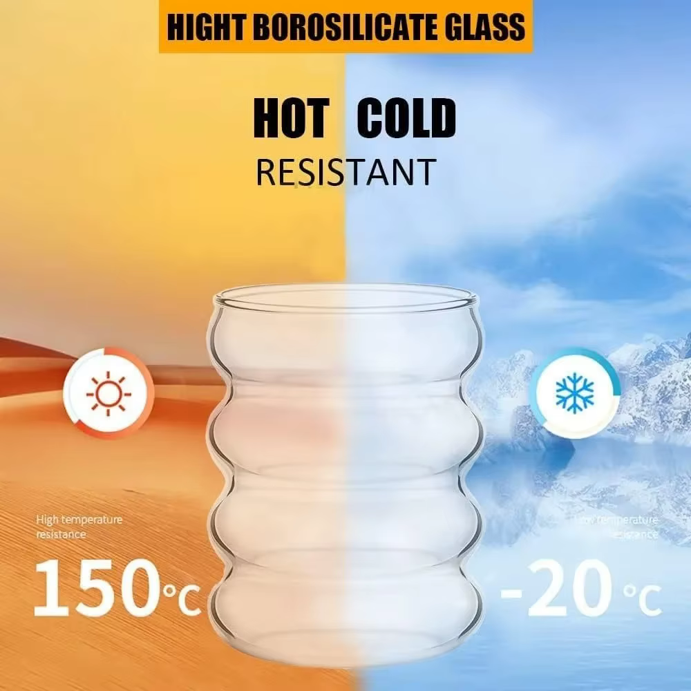 Ensemble de verres à bulles ondulées