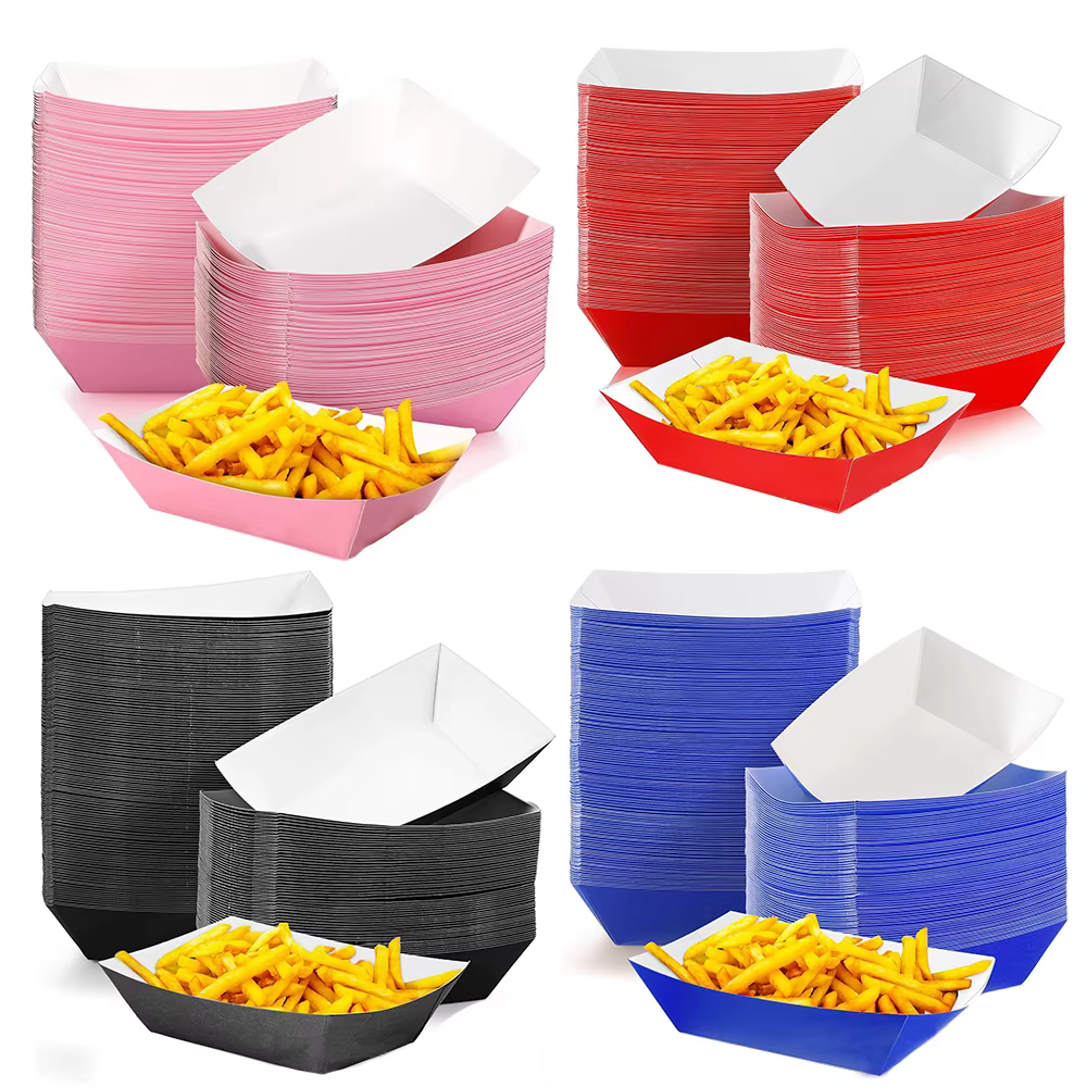 Plateaux alimentaires en papier jetables pour fête