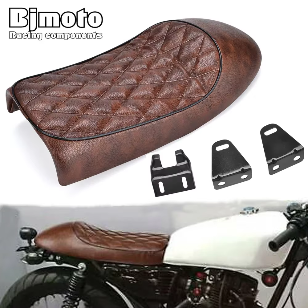 Selle de bosse vintage personnalisée pour moto, siège plat rétro pour Suzuki, Yamaha, Kawasaki, CB650, Z650, SR250, 73Inboulon Seat