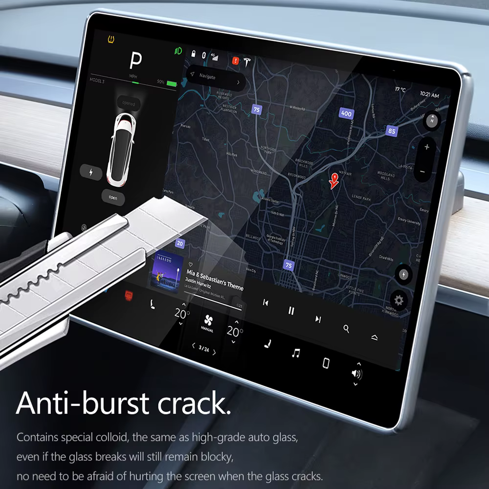 Protecteur d'écran en verre trempé pour Tesla modèle 3 Y 2021 – 2023, accessoire de contrôle central, Film de Protection HD mat Anti-éblouissement