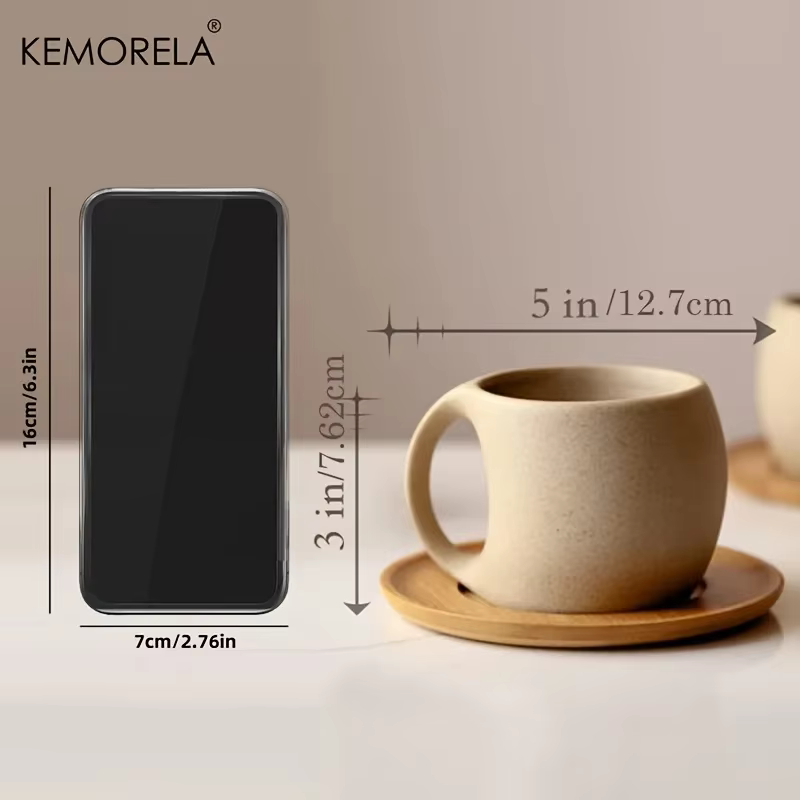 KEMORELA 220ml tasse à café en céramique et soucoupe ensemble